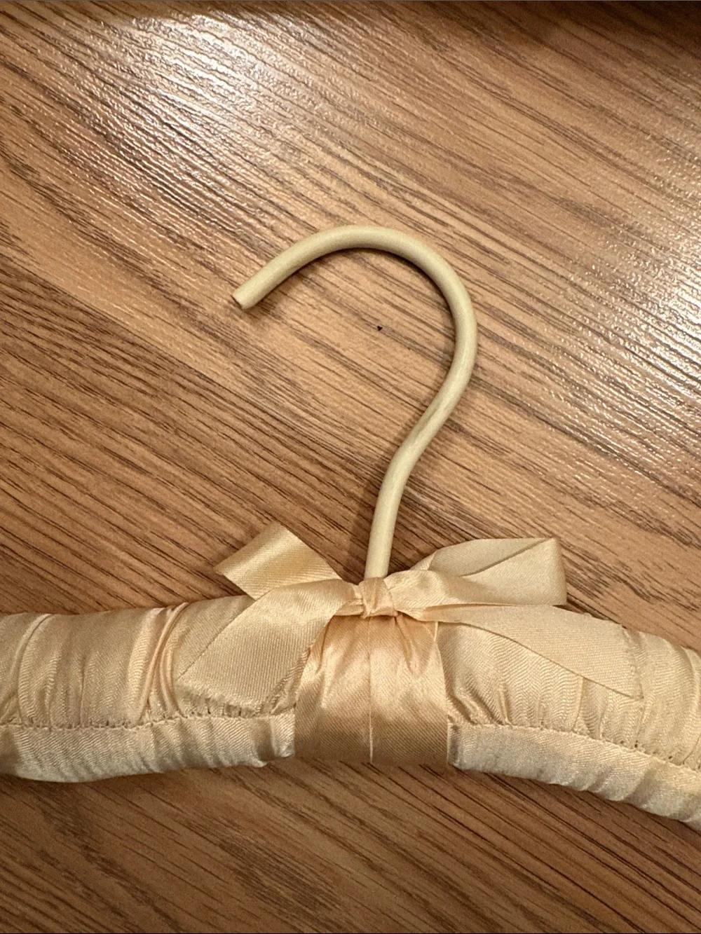 Set of 7 Padded Satin Hangers in Champagne